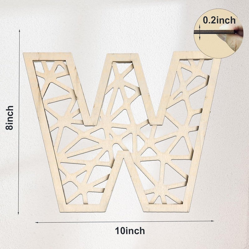 AOCEAN 8 Inch Wooden Rattan Letters Rustic Boho Letters Decor for Wall Customizable Personalized Initials Perfect for Nursery Baby Shower & Home Decoration (W) - Image 2